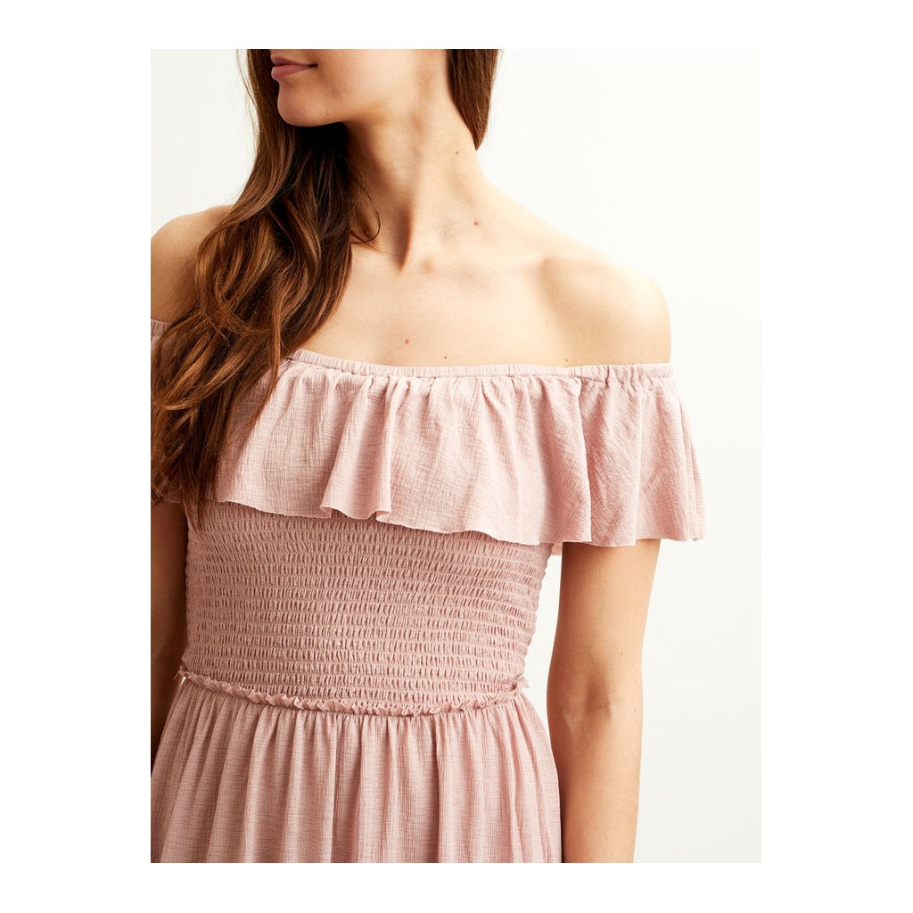 Vestido rosa volante vipetra de Vila Clothes